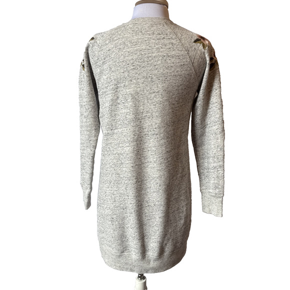 Abercrombie & Fitch Women’s S Boho Embroidered Floral Sweatshirt Tunic Dress - Picture 2 of 9